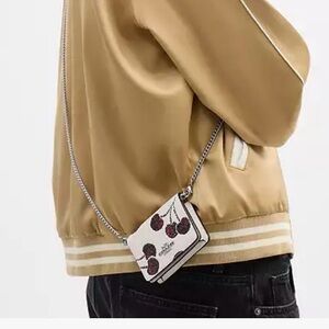 Coach 🆕 Mini Wallet On A Chain With Cherry Print